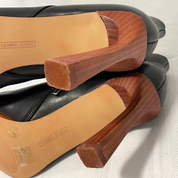 Vince Camuto Women's Pezlee Island Stiletto Black Leather Booties Size 10M - Picture 12 of 12